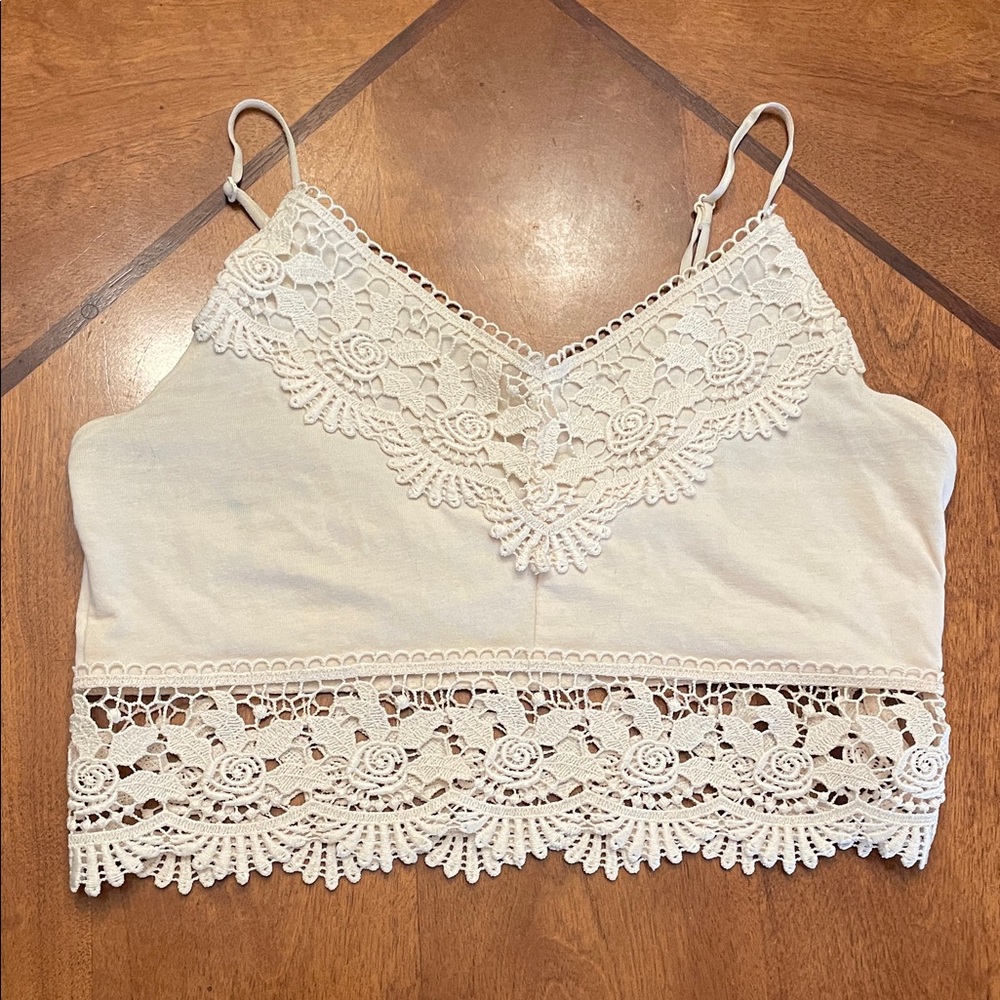 Topshop Cream Lace Camisole